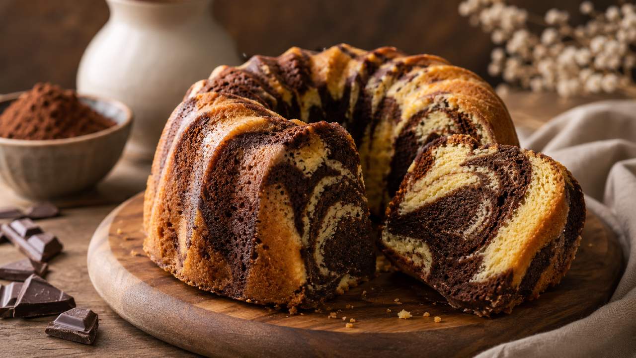 Marble Cake, a Classic Cake with a Perfect Blend of Vanilla and Chocolate That Never Loses Its Charm