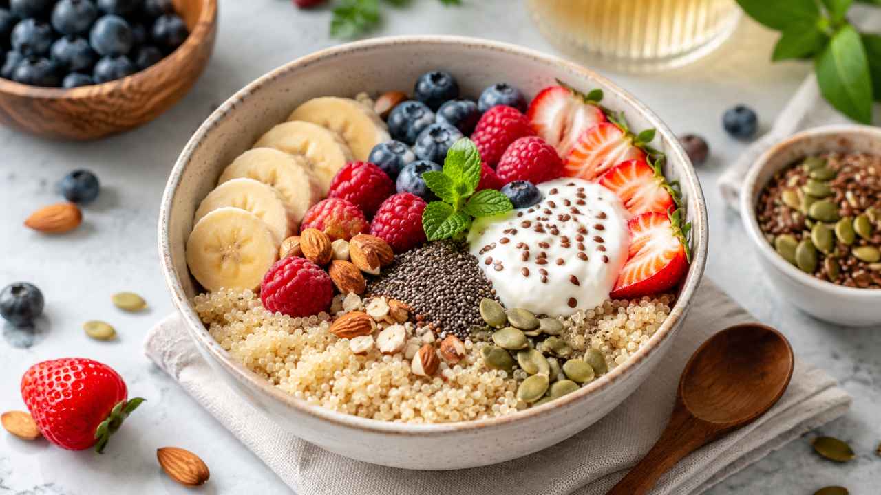 A Quinoa Breakfast Bowl Makes for a Healthy Breakfast Rich in Protein and Fiber