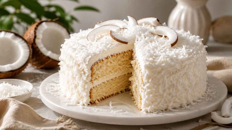 Soft Coconut Cake with an Appetizing Coconut Aroma