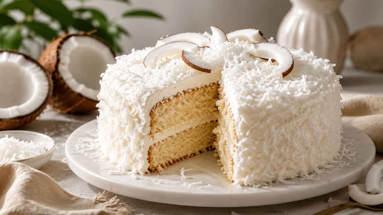 Soft Coconut Cake with an Appetizing Coconut Aroma