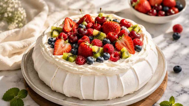 Pavlova, the Crispy Meringue Dessert with a Marshmallow-Soft Center