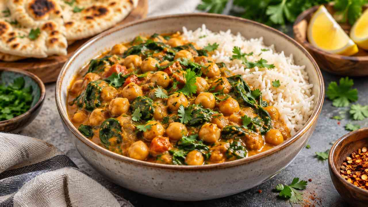 Chickpea Spinach Curry, A Wholesome Bowl Packed with Flavor