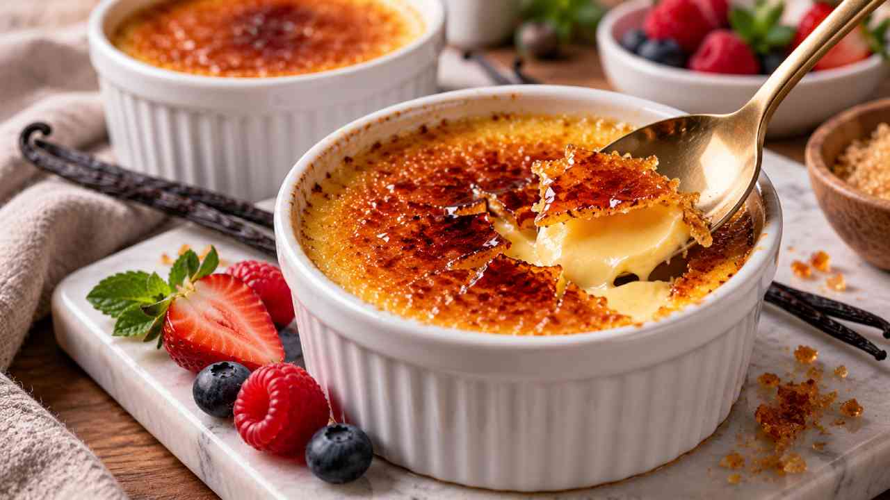 Crème-Brûlée-A-Classic-Dessert-With-Crisp-Caramel-And-Silky-Custard