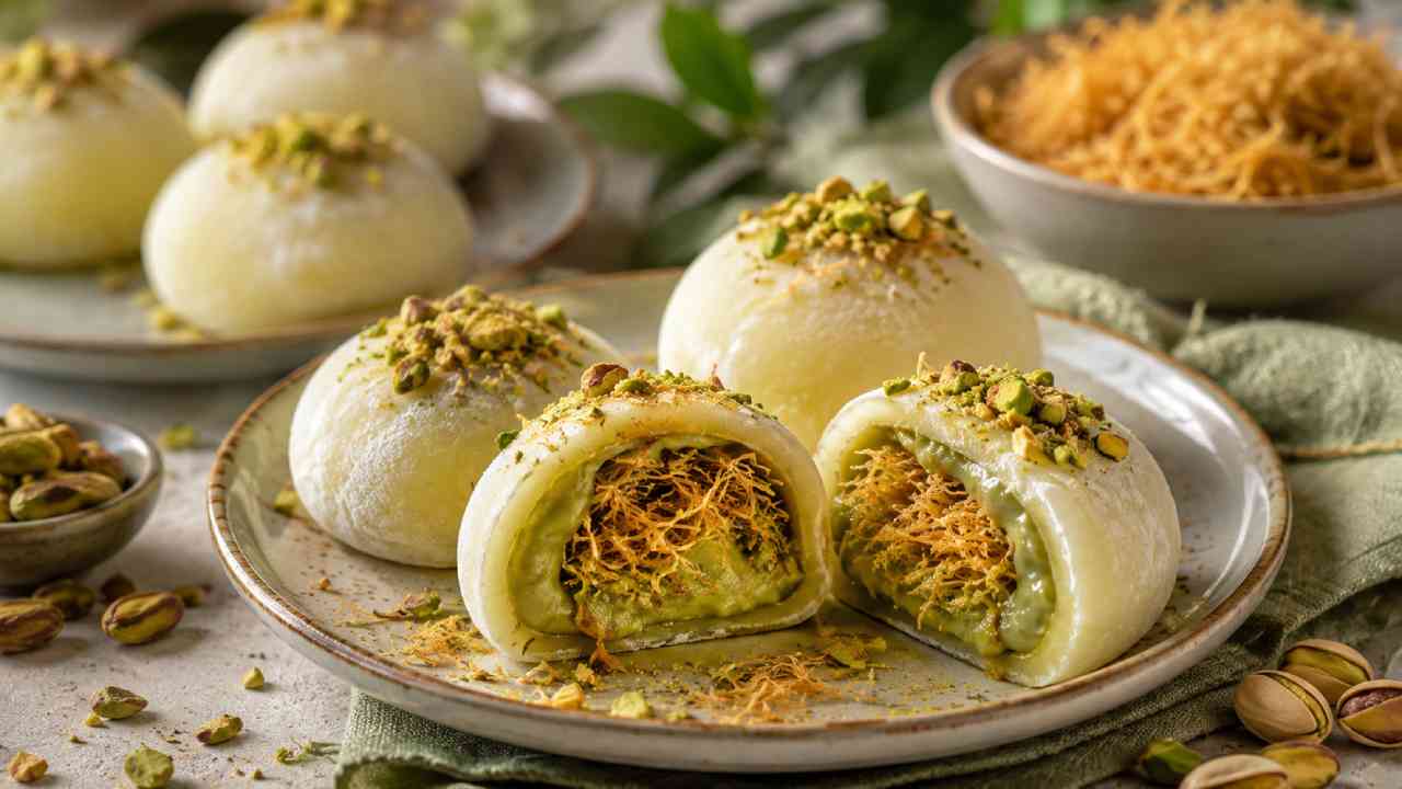 Pistachio Kunafa Mochi Brings Chewy, Creamy, and Crunchy Together