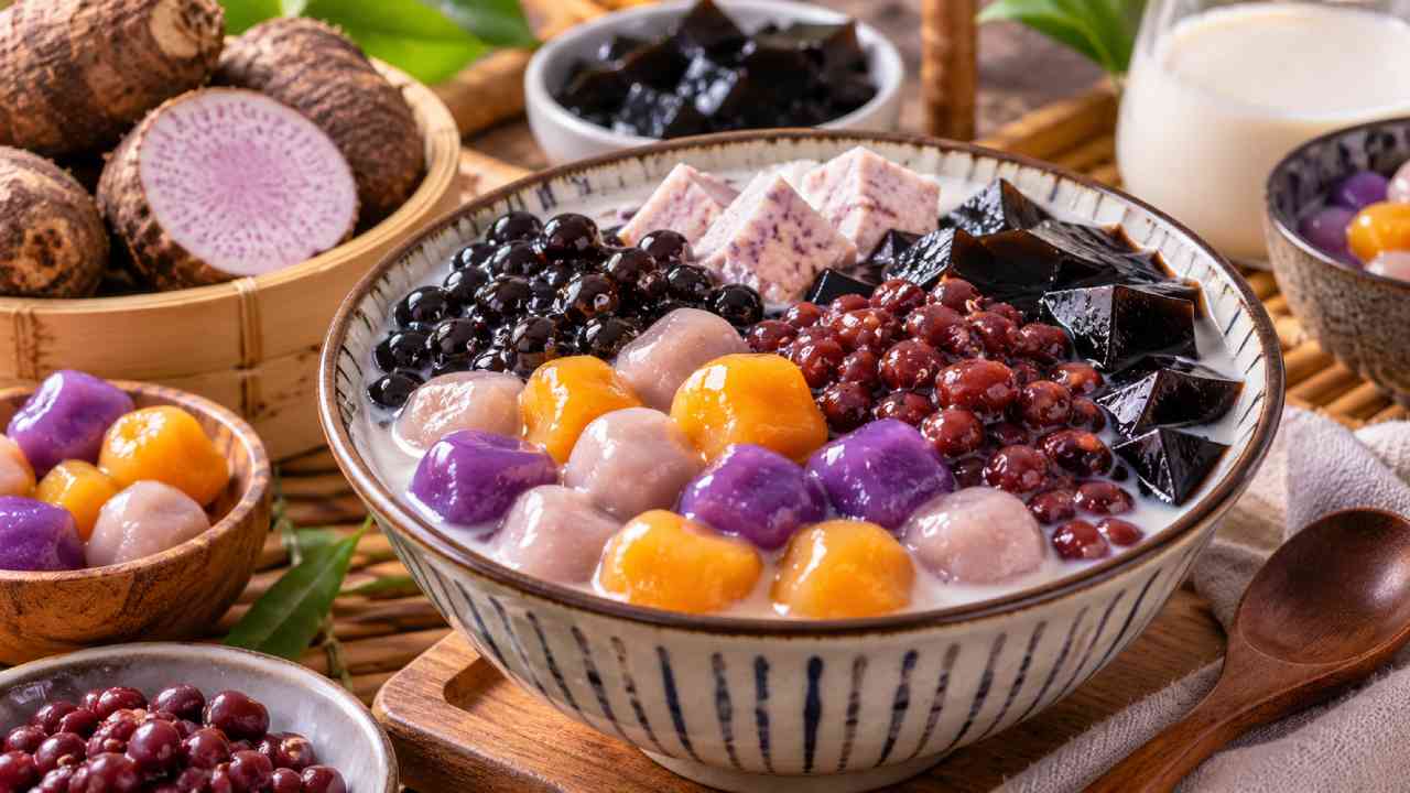Taiwanese Taro Ball Dessert, A Colorful Treat Worth Trying