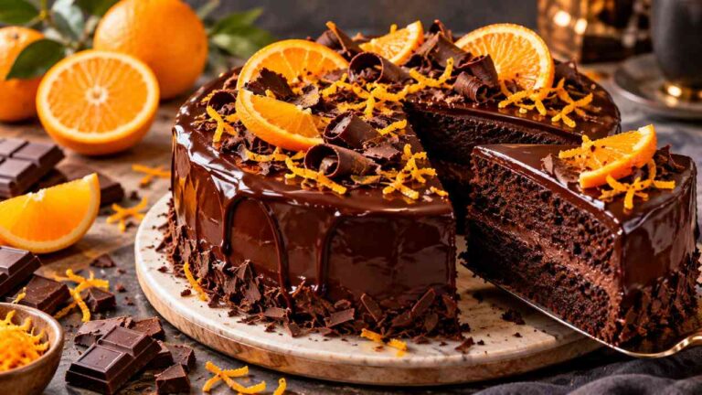 Dark Chocolate Orange Cake with Rich and Refreshing Flavors