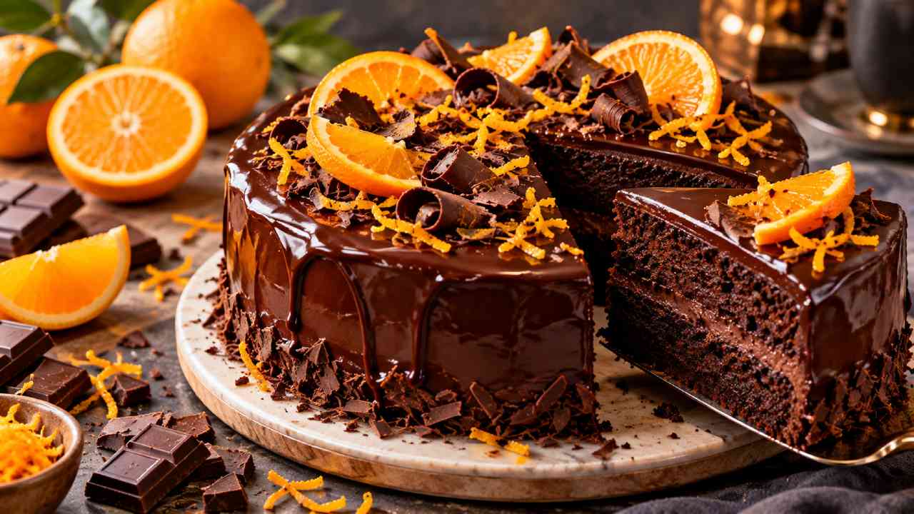 Dark Chocolate Orange Cake with Rich and Refreshing Flavors
