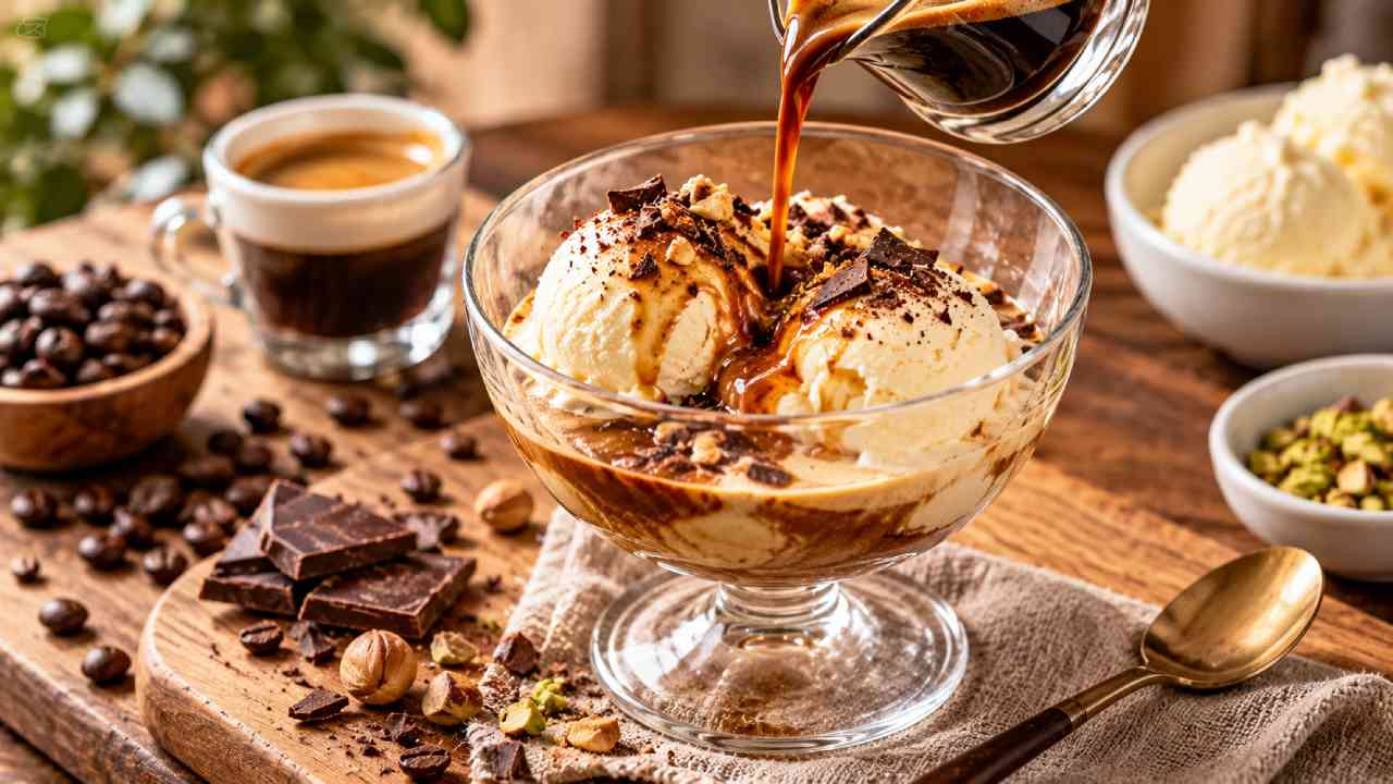How to Make Classic Italian Affogato with Espresso and Gelato